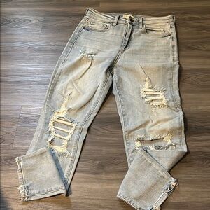 Altar'd State High Rise Gray and Blue Jeans